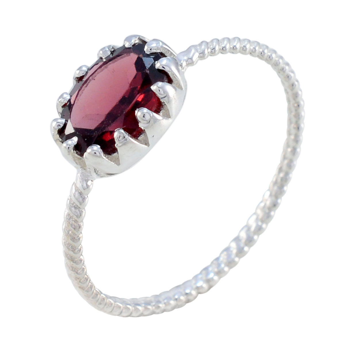 Emi Twist Red Solitaire Ring