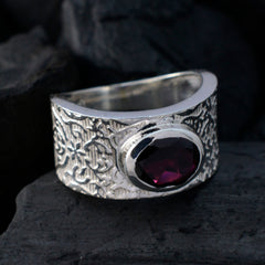 Zoe Art Deco Red Solitaire Ring