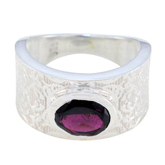 Zoe Art Deco Red Solitaire Ring Garnet Red