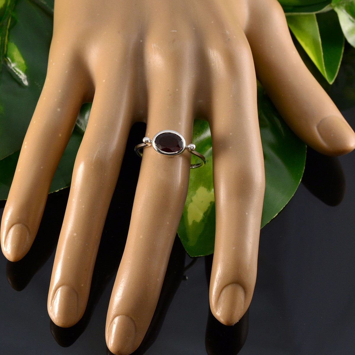 Yuki Contemporary Red Solitaire Ring
