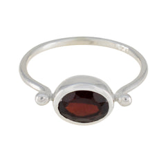 Yuki Contemporary Red Solitaire Ring Garnet Red