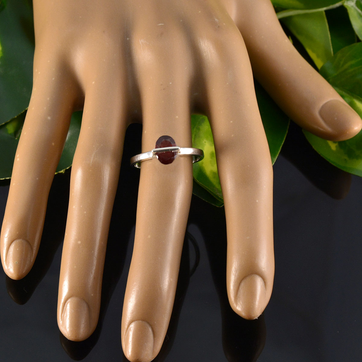 Hana Sophisticated Red Solitaire Ring