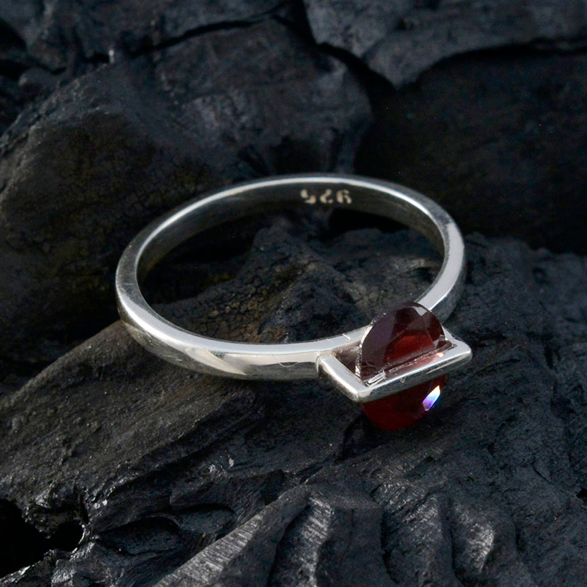 Hana Sophisticated Red Solitaire Ring