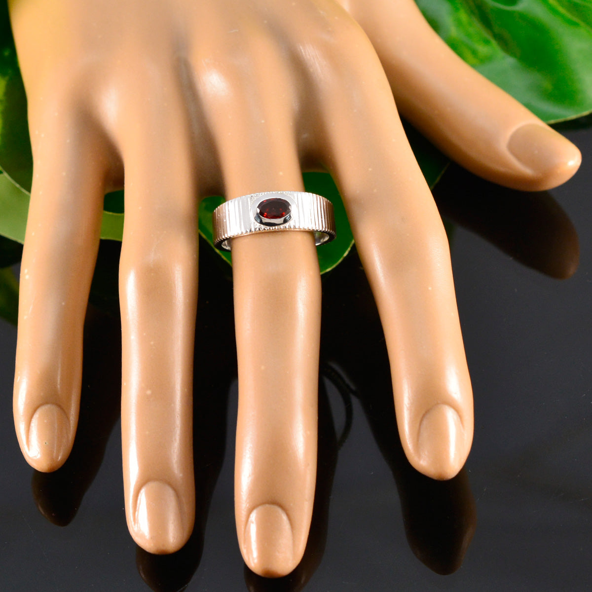 Sofia Boho Red Solitaire Ring