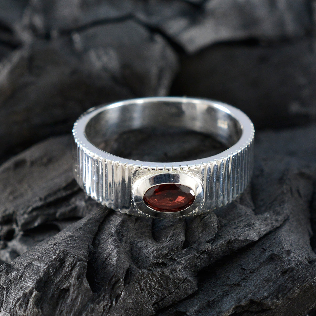 Sofia Boho Red Solitaire Ring
