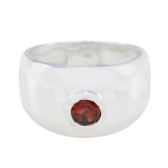 Priya Contemporary Red Solitaire Ring Garnet Red