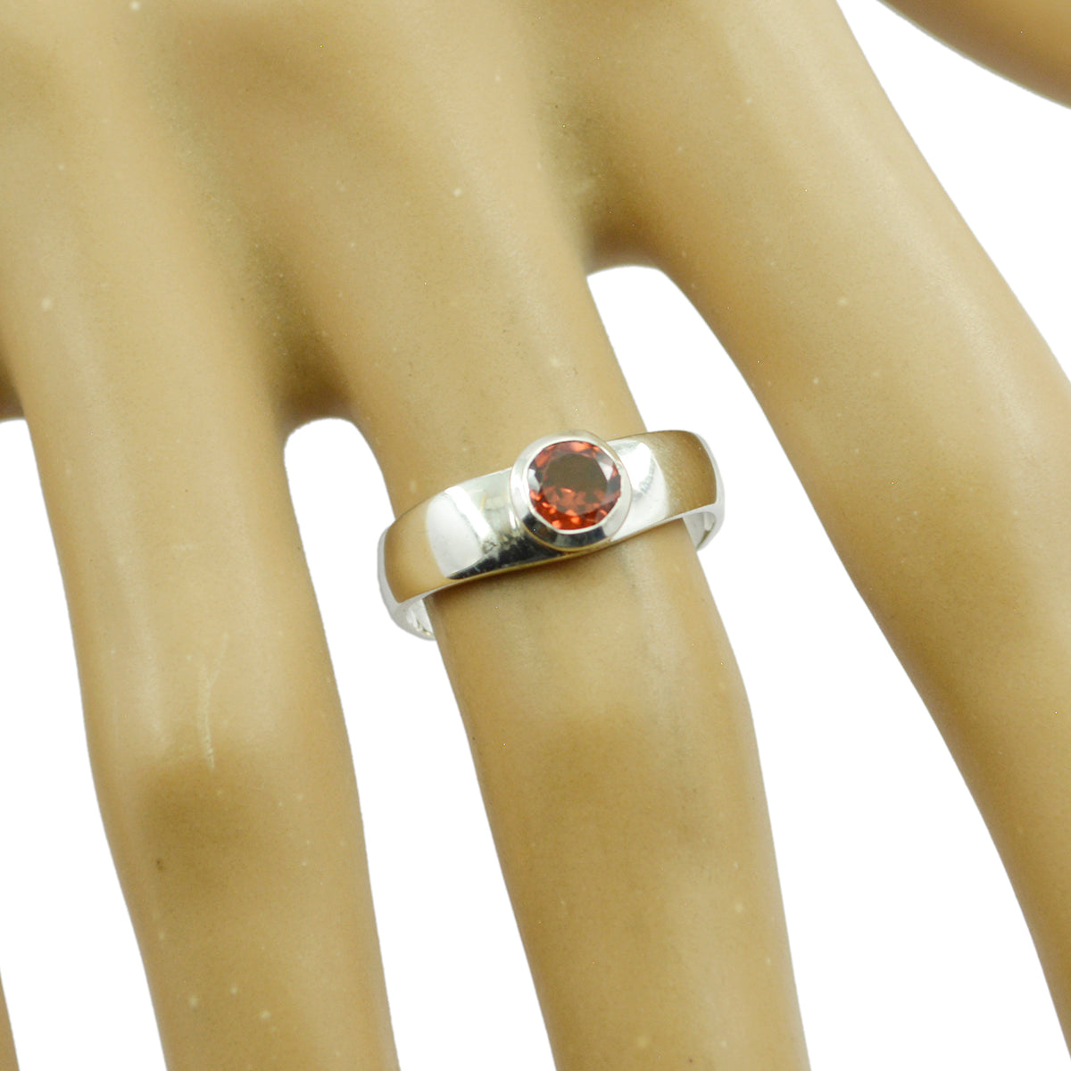 Natcha Feminine Red Solitaire Ring