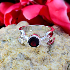 Eva Art Deco Red Solitaire Ring