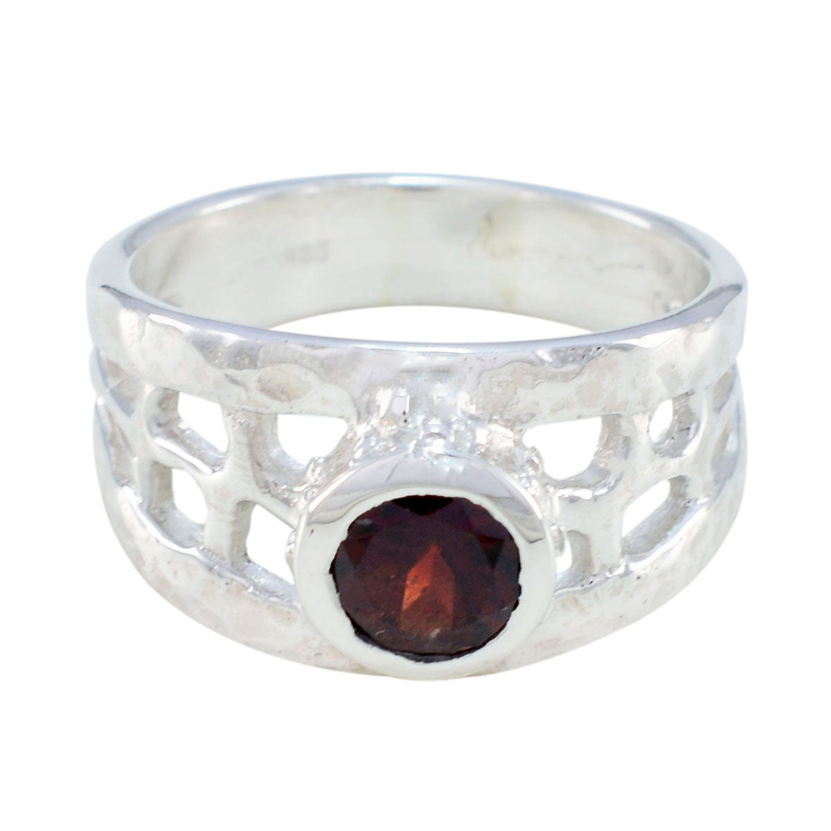 Bella Filigree Red Solitaire Ring Garnet Red