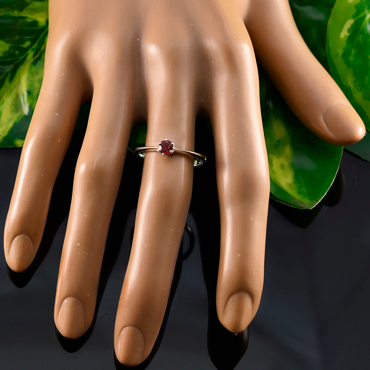zazlle Graceful Red Solitaire Ring