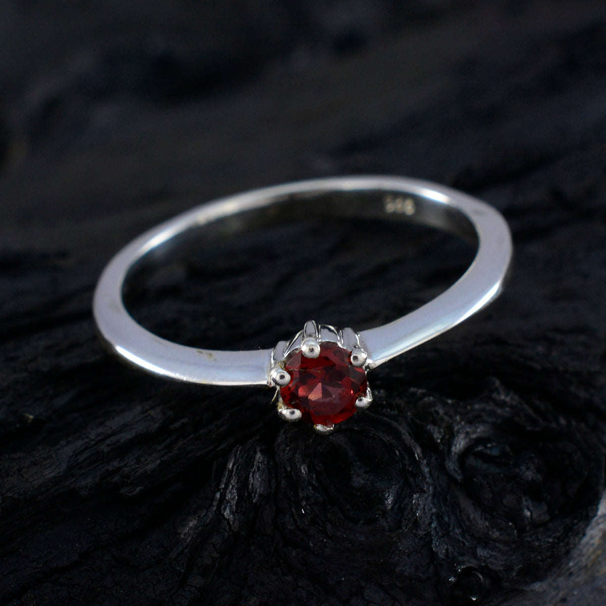 zazlle Graceful Red Solitaire Ring