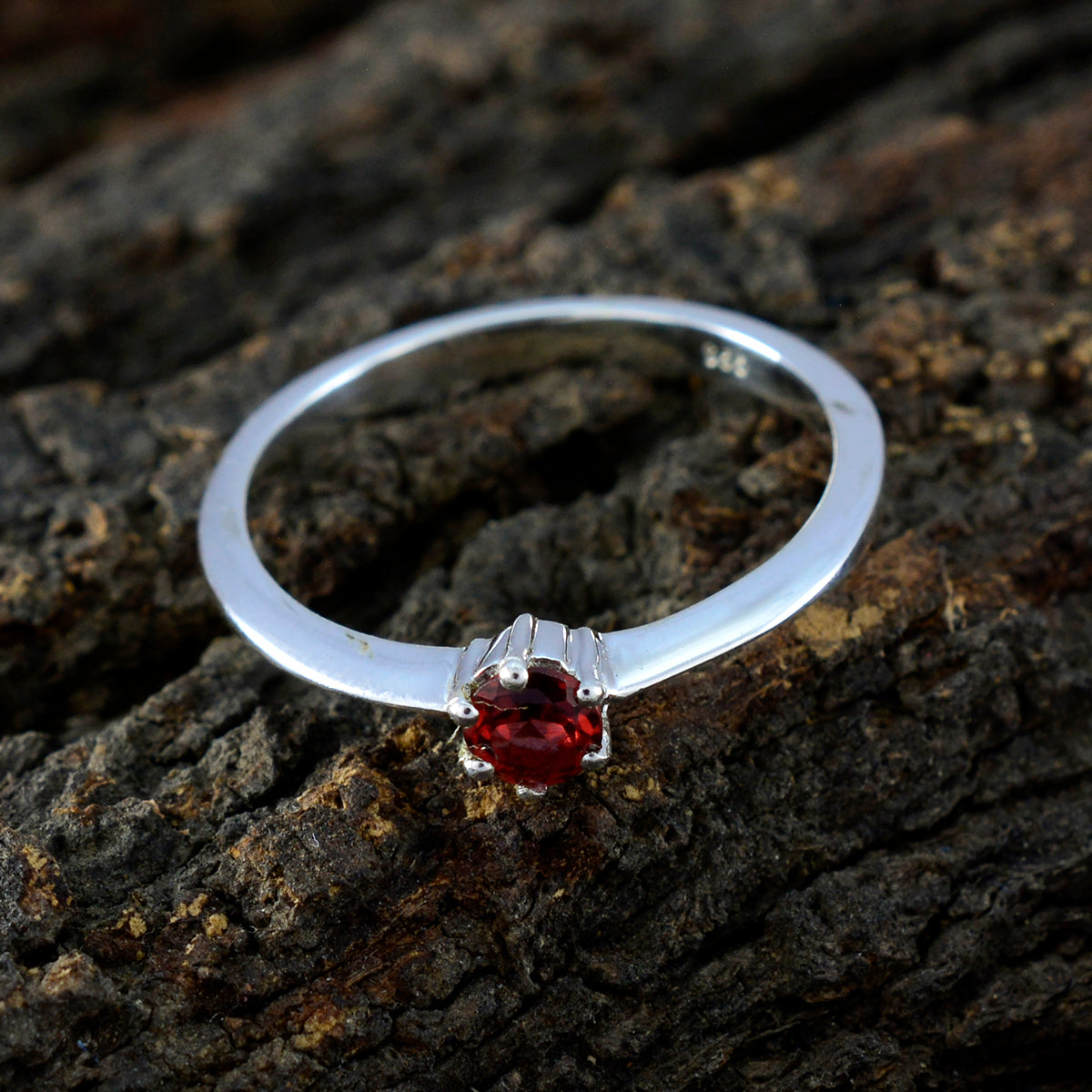 zazlle Graceful Red Solitaire Ring
