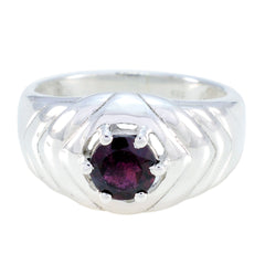 Natalie Abstract Red Solitaire Ring Garnet Red