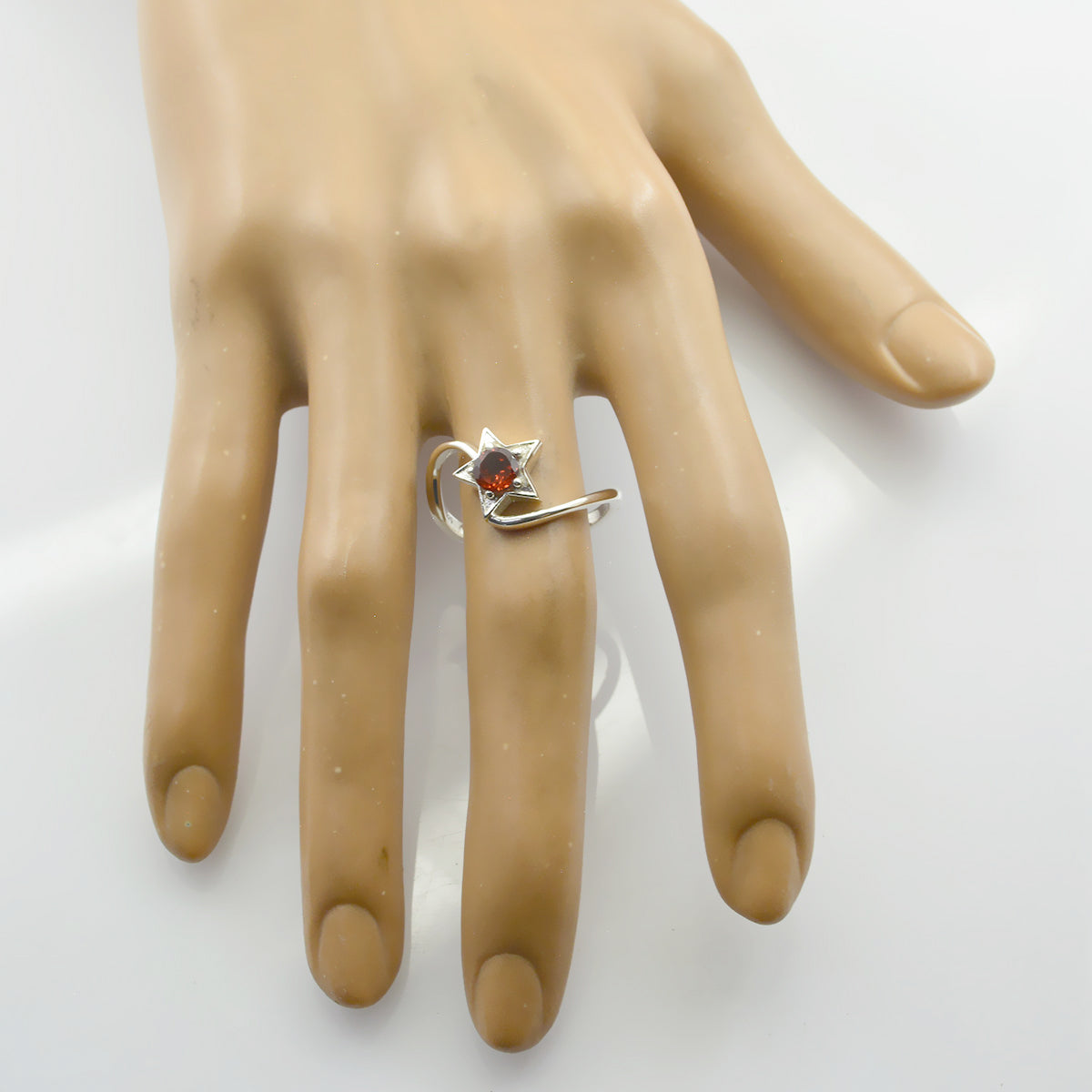 Nora Contemporary Red Solitaire Ring