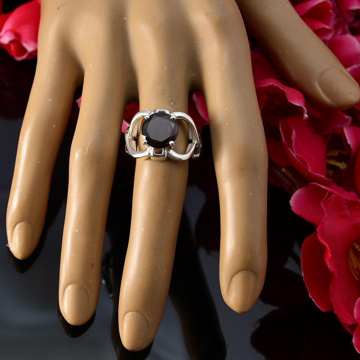 Milagros Contemporary Red Solitaire Ring