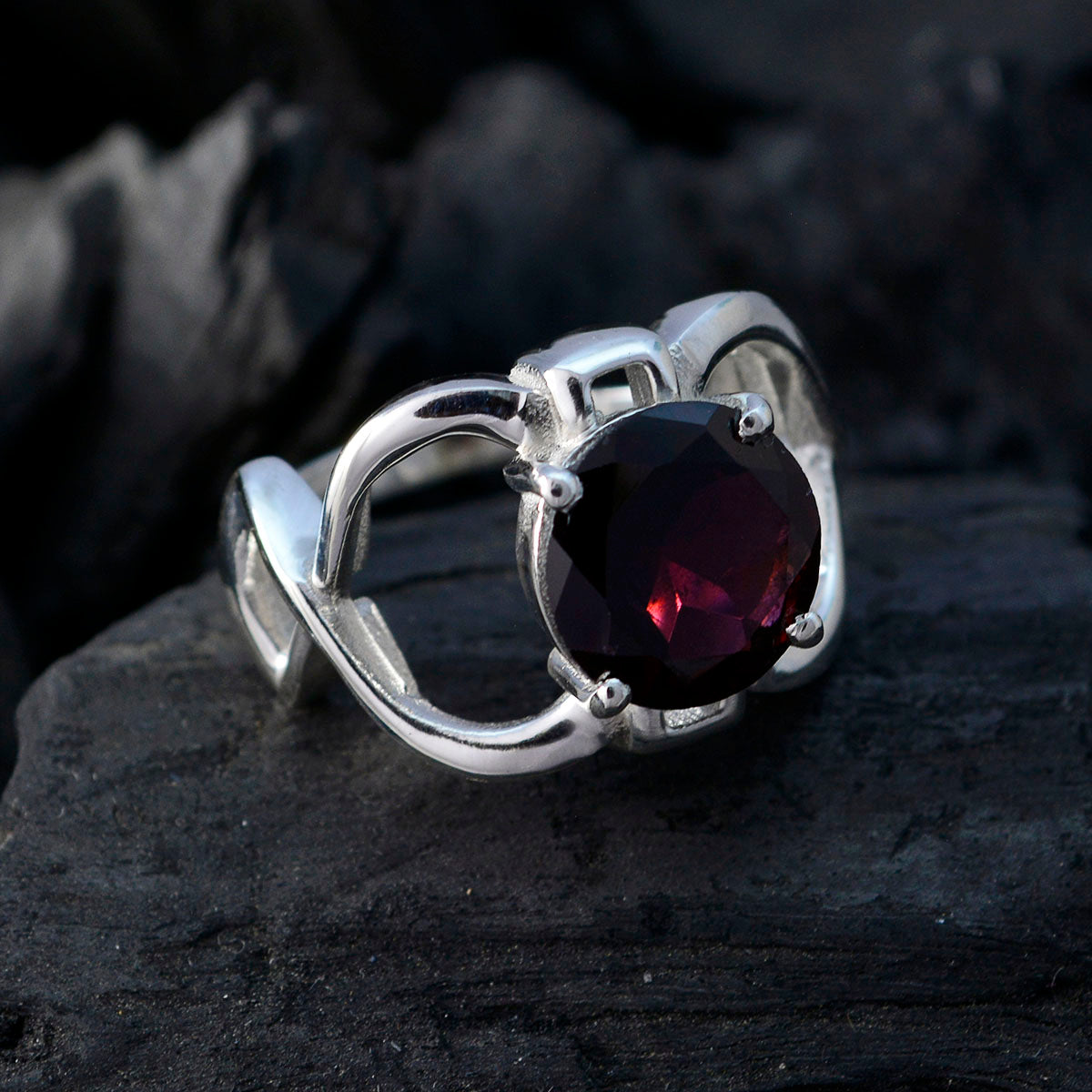 Milagros Contemporary Red Solitaire Ring