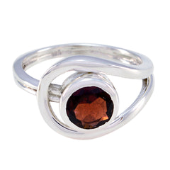 Zoe Luxurious Red Solitaire Ring Garnet Red