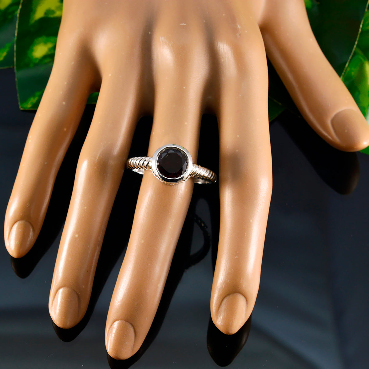 Renata Contemporary Red Solitaire Ring