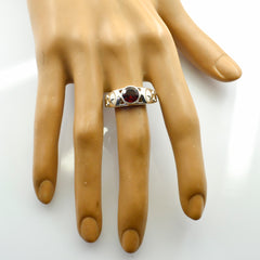 Autumn Filigree Red Solitaire Ring
