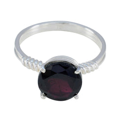 Bella Trendy Red Solitaire Ring Garnet Red