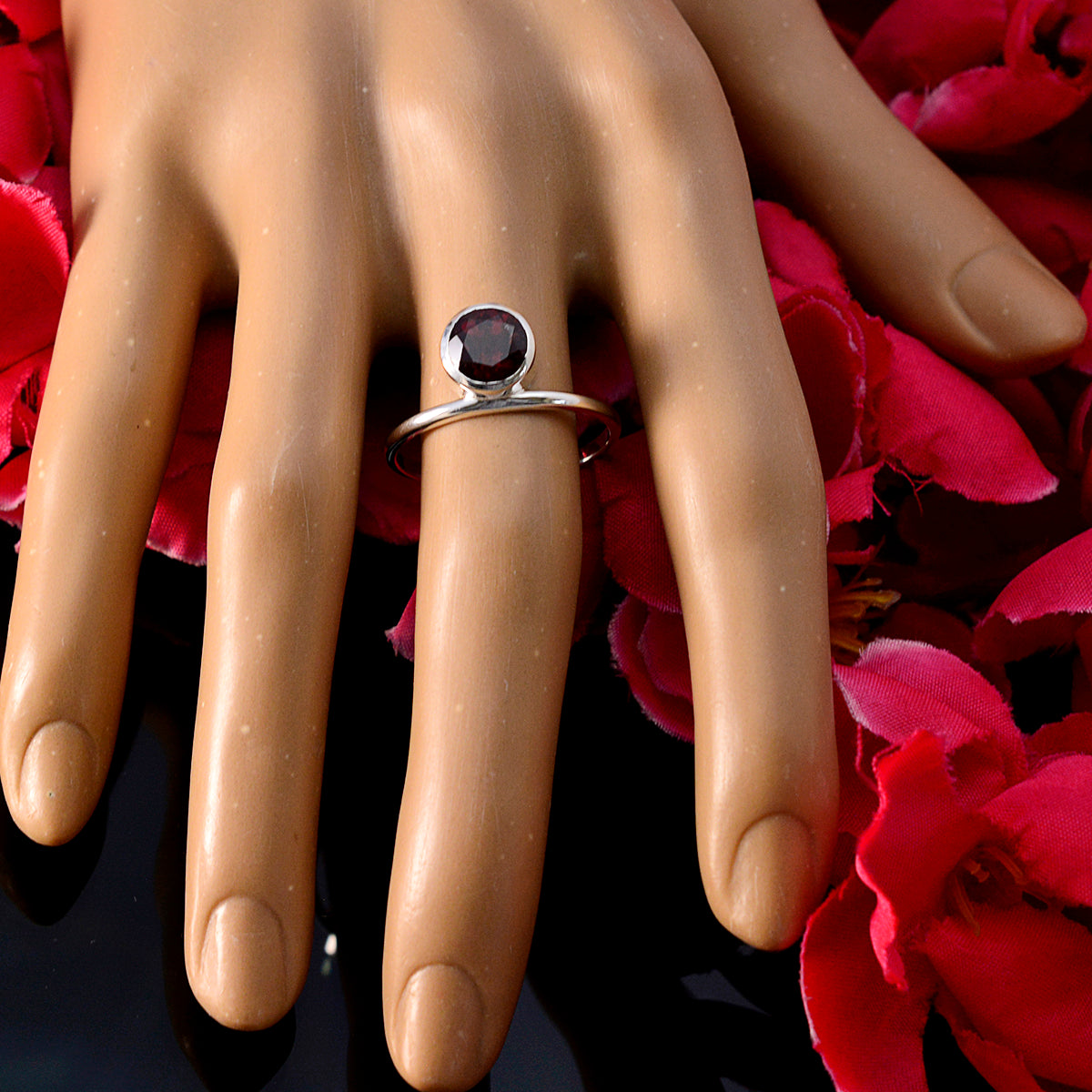Ellie Sophisticated Red Solitaire Ring