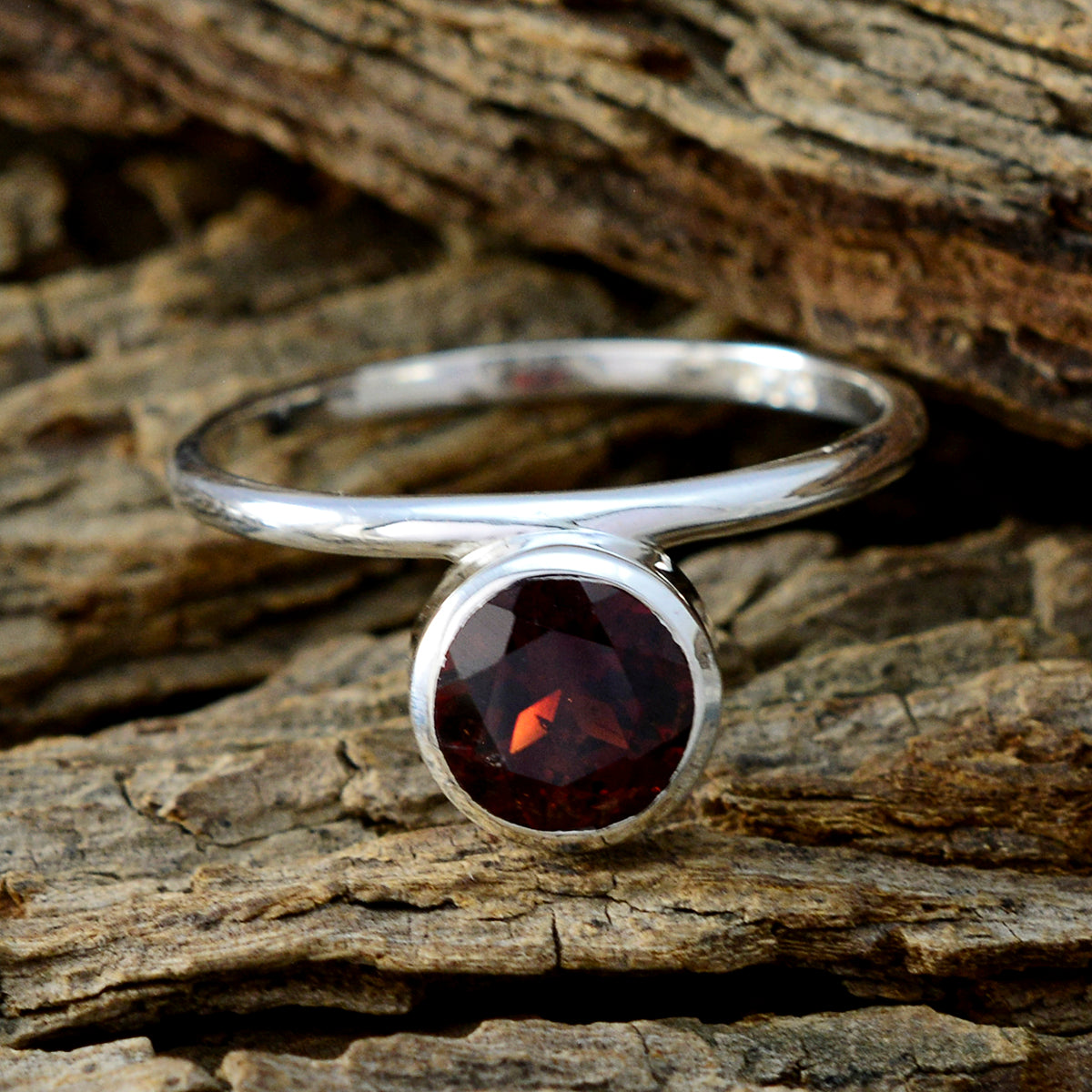 Ellie Sophisticated Red Solitaire Ring