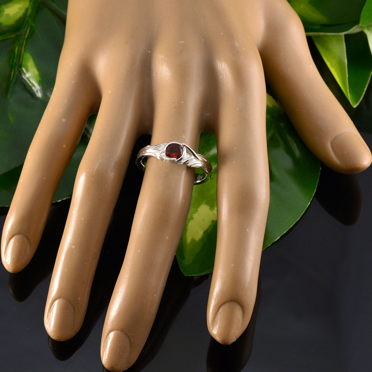 Sophia Romantic Red Solitaire Ring