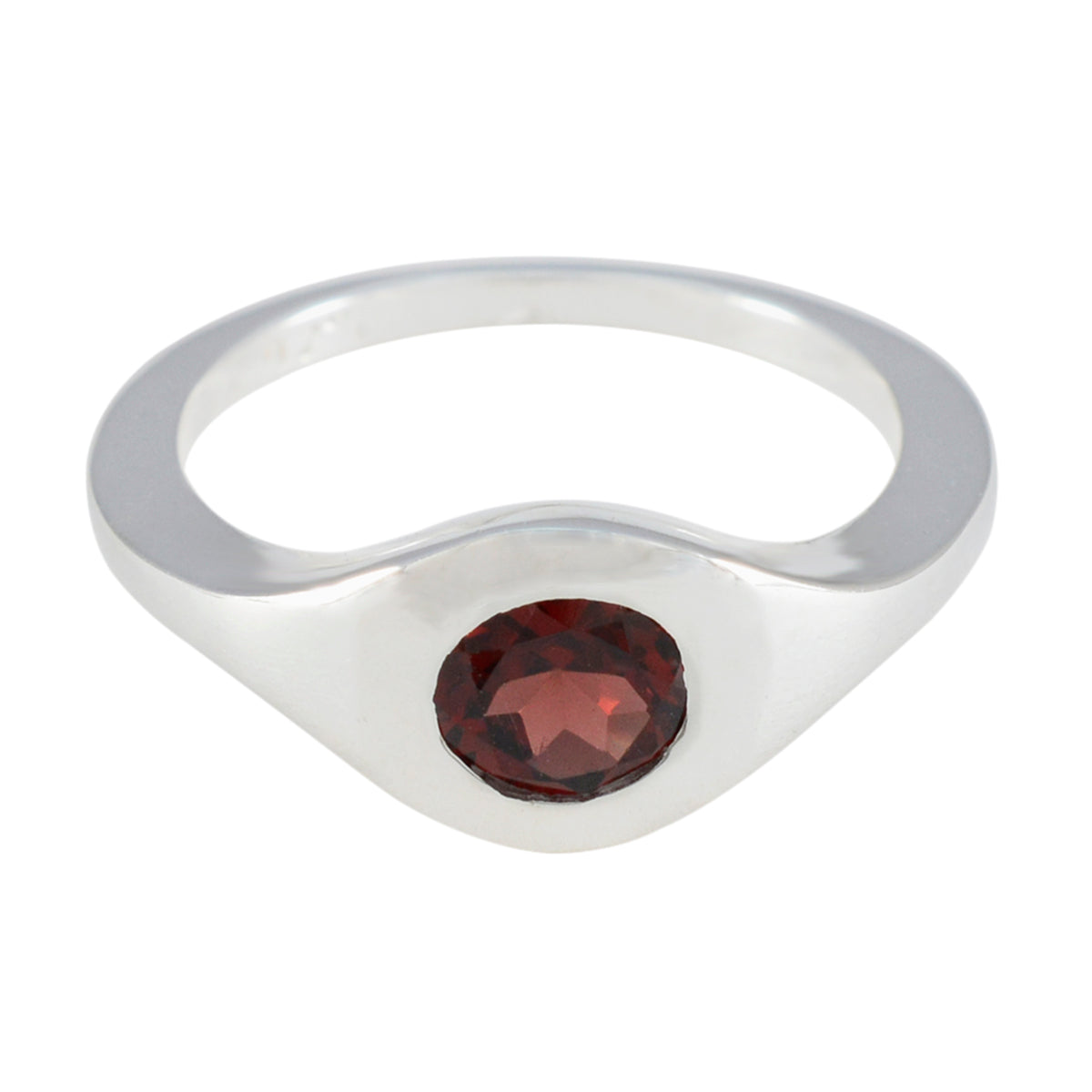 María Sophisticated Red Solitaire Ring Garnet Red