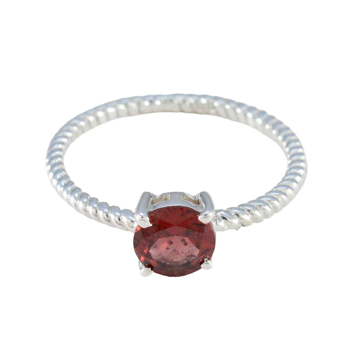 Li Lee Twist Red Solitaire Ring Garnet Red