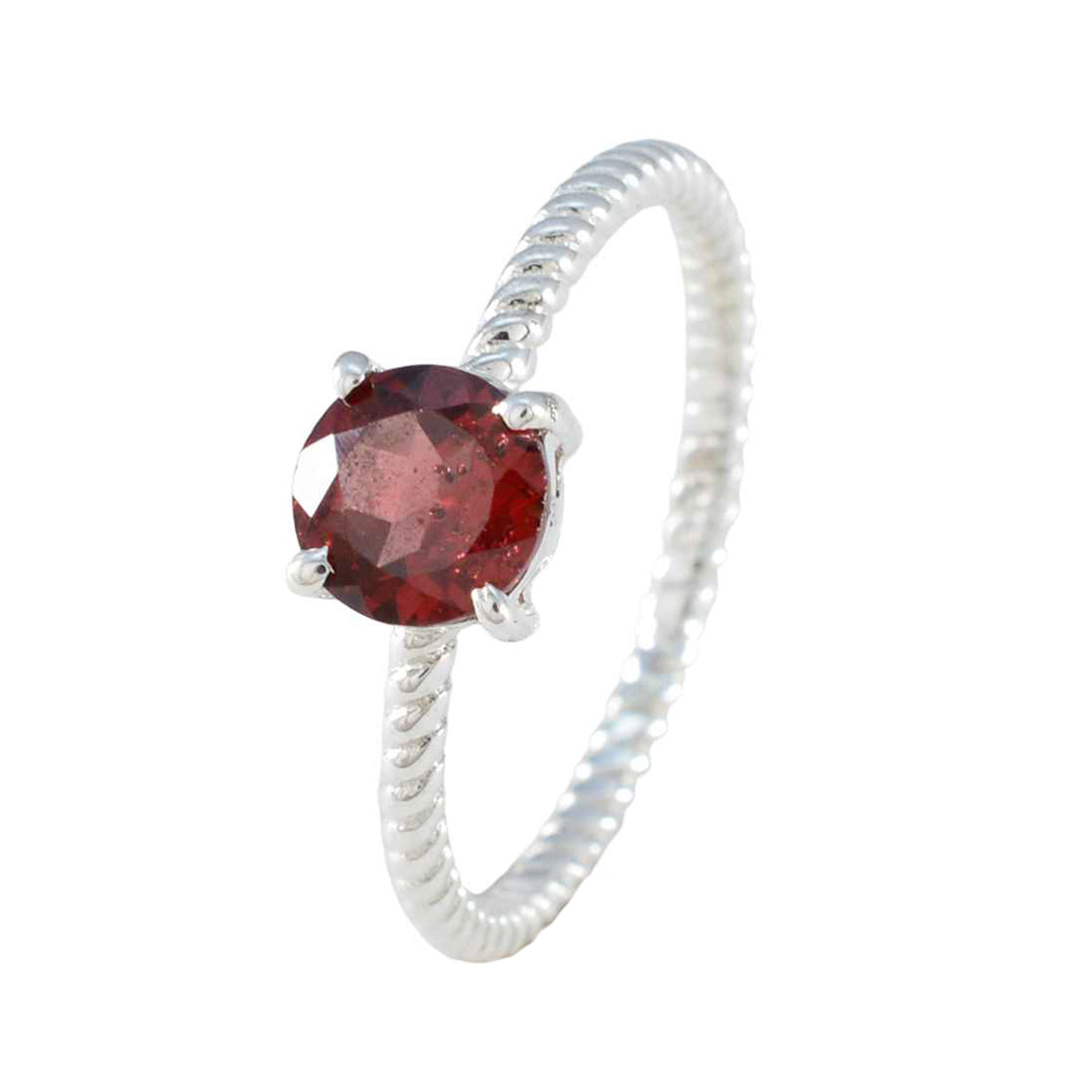 Li Lee Twist Red Solitaire Ring