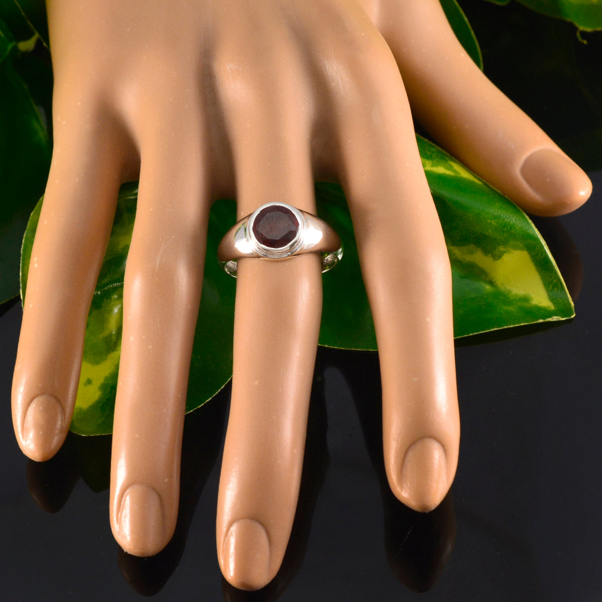 Kristine Abstract Red Solitaire Ring