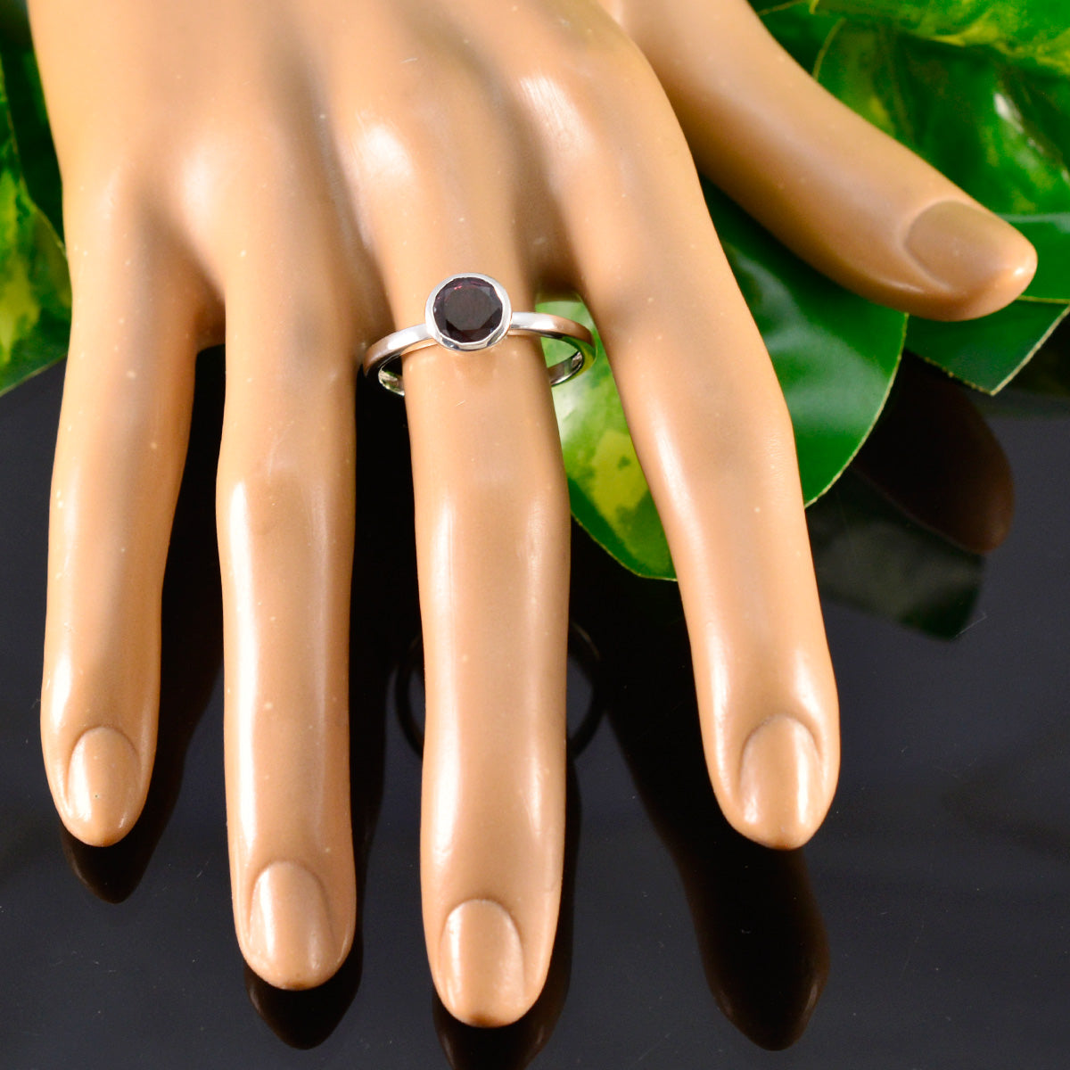 Jia Modern Red Solitaire Ring