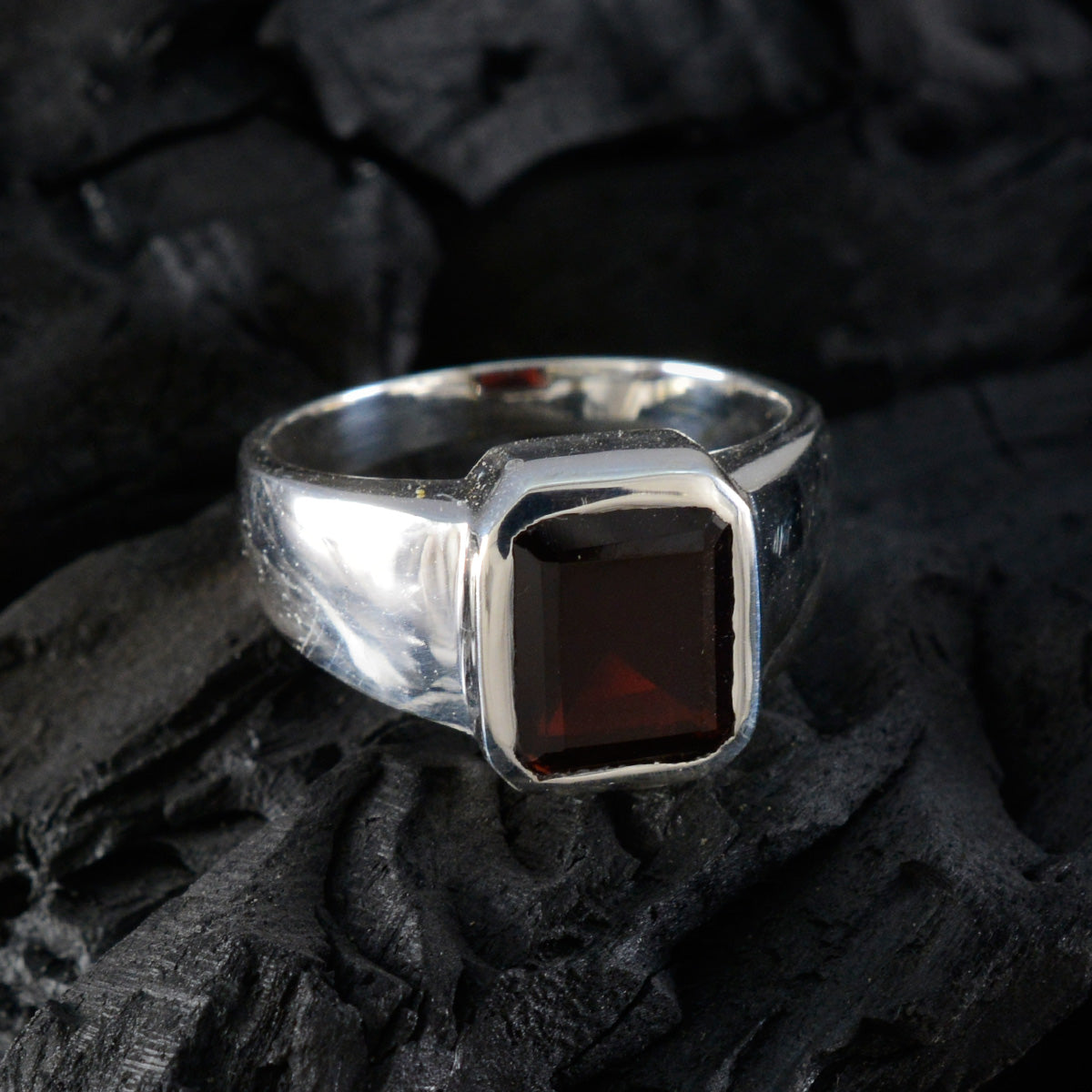 Mathilde Abstract Red Solitaire Ring