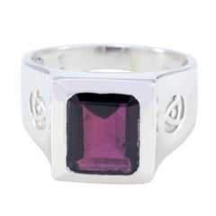 Riya Armor Red Solitaire Ring Garnet Red