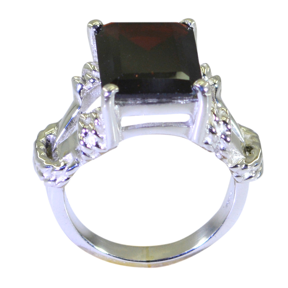Ivy Rope-Wire Red Solitaire Ring