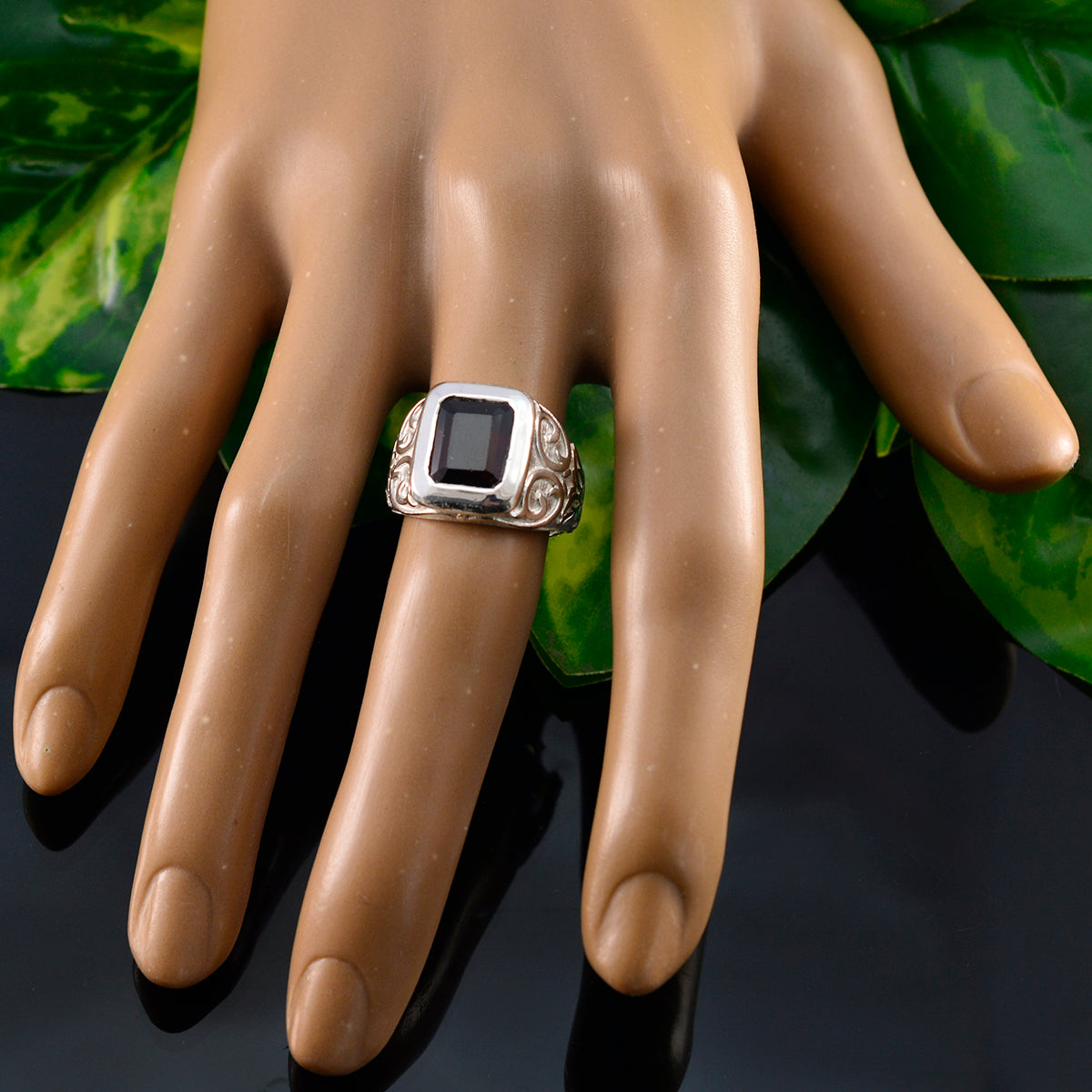 Ana Signet Red Solitaire Ring