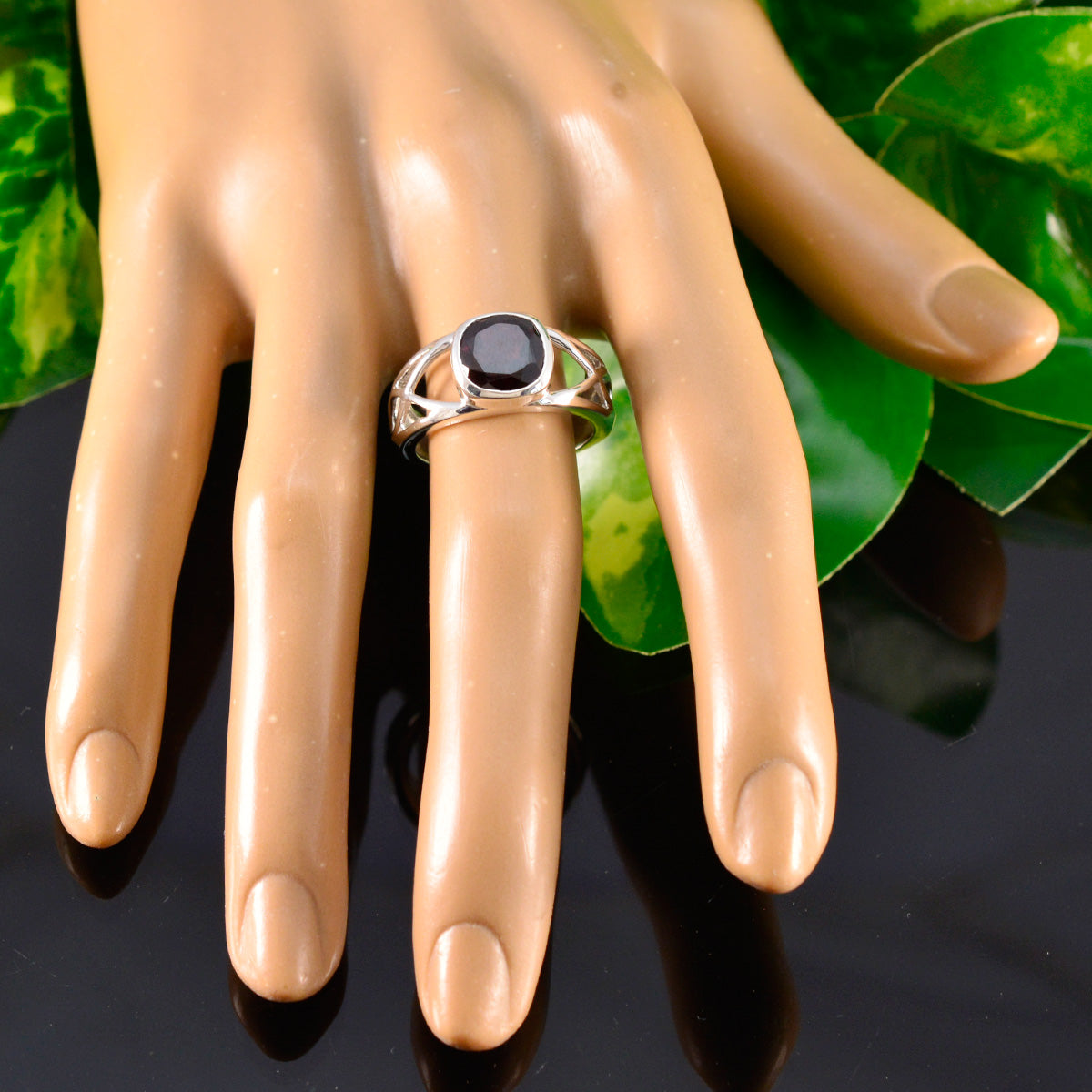 Cecilia Boho Red Solitaire Ring