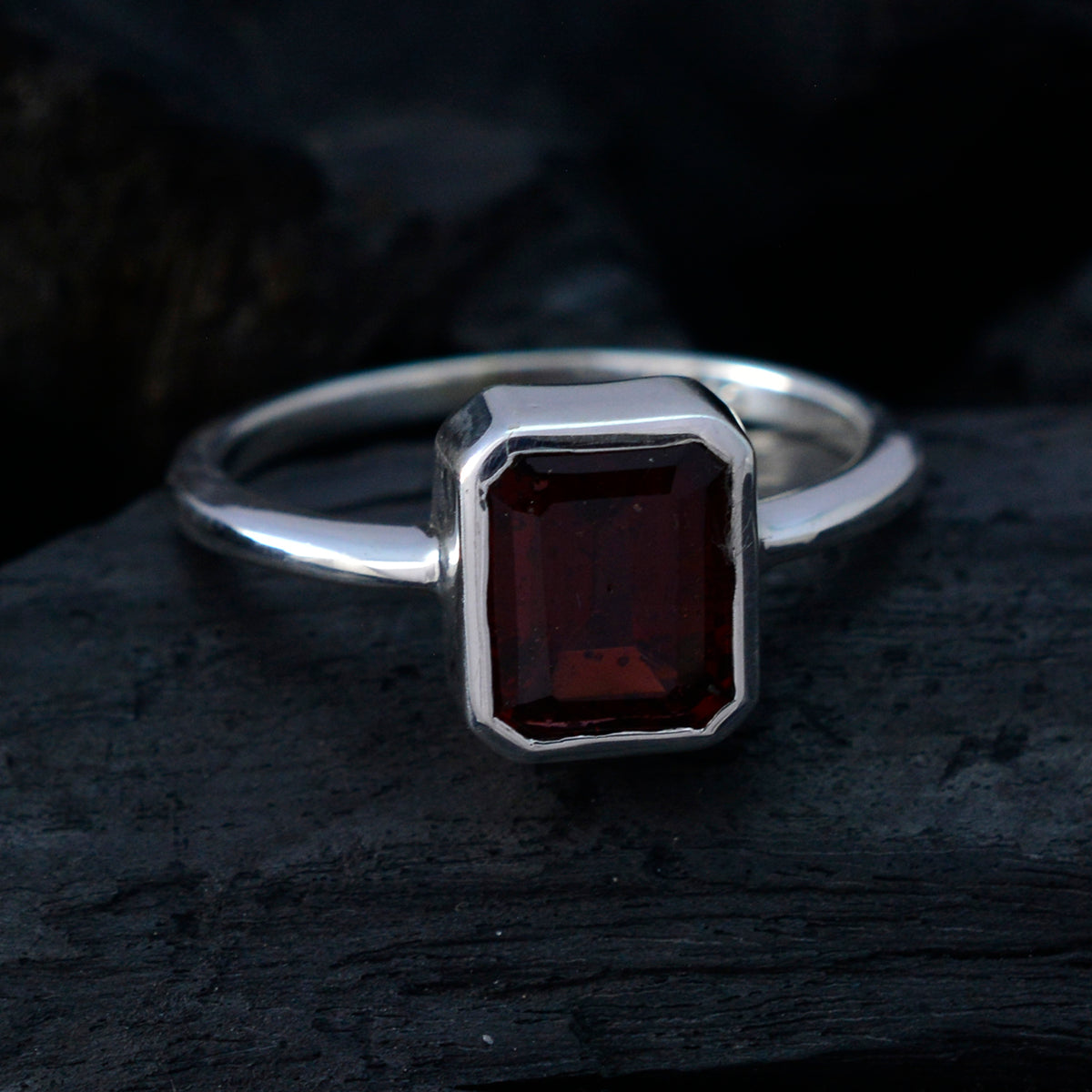Wen Abstract Red Solitaire Ring