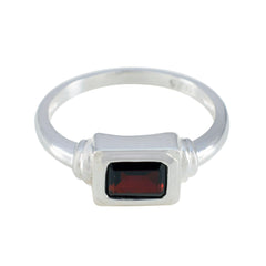Naomi Abstract Red Solitaire Ring Garnet Red