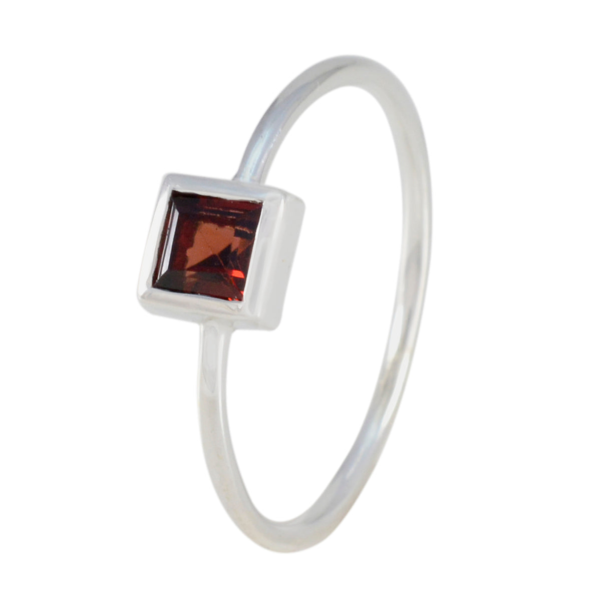 Ellie Modern Red Solitaire Ring
