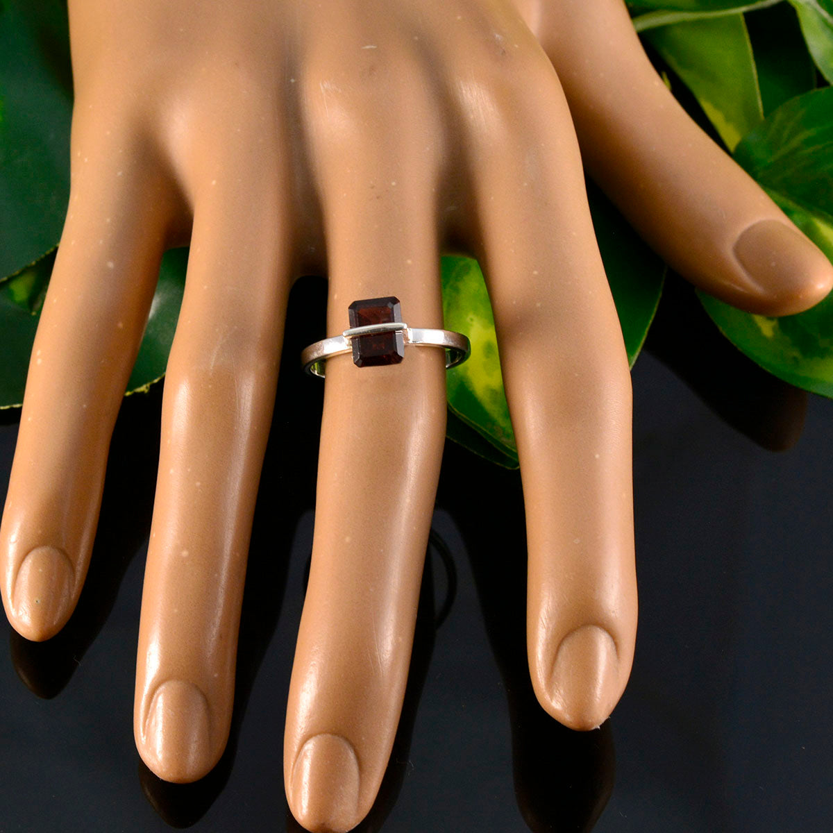 Aiko Contemporary Red Solitaire Ring