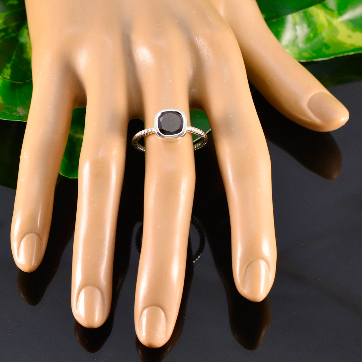 Ayesha Red Solitaire Ring for Women in Silver