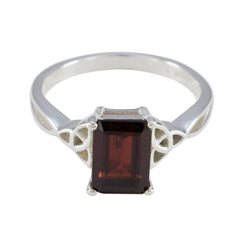 Stella Boho Red Solitaire Ring Garnet Red