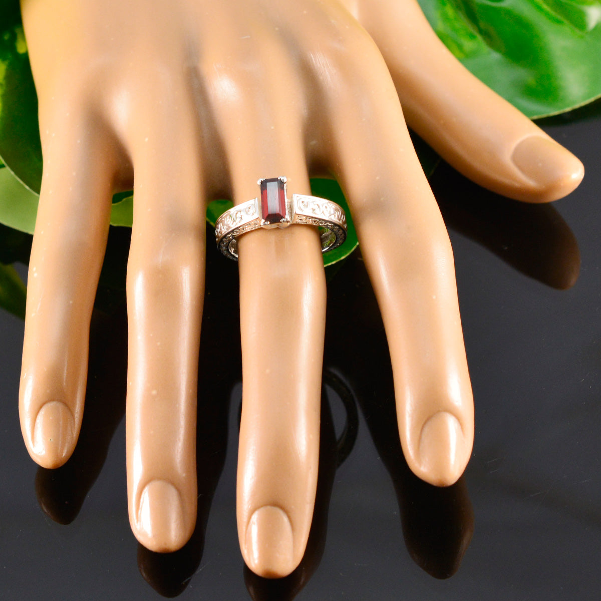 Yasmin Trendy Red Solitaire Ring