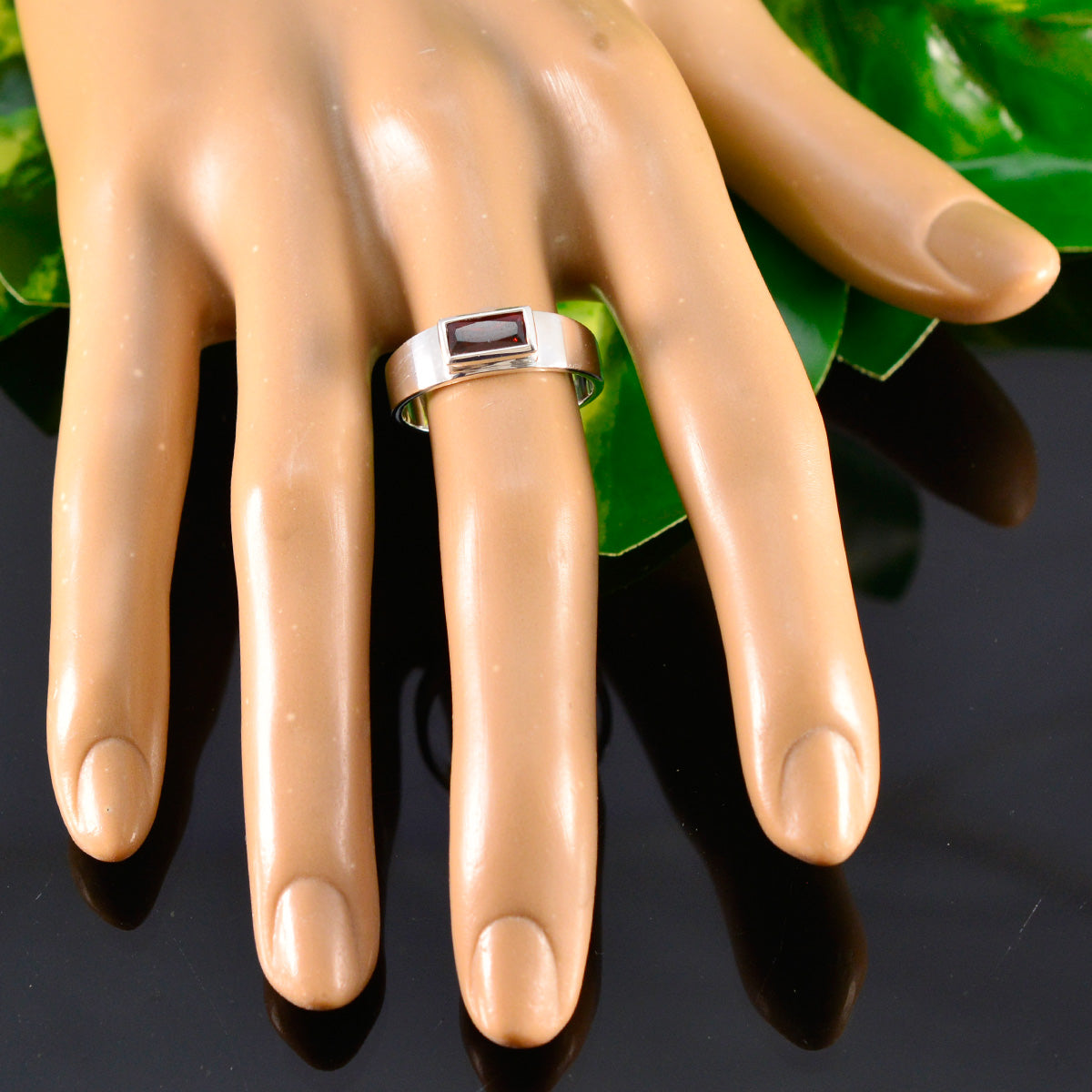 Ayesha Artisan Red Solitaire Ring