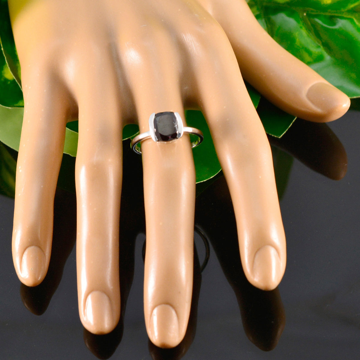 Anna Graceful Red Solitaire Ring