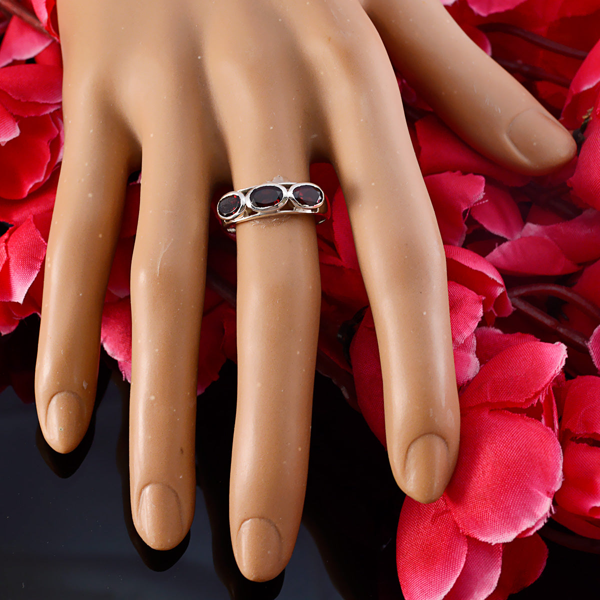Saanvi Abstract Red Trilogy Ring