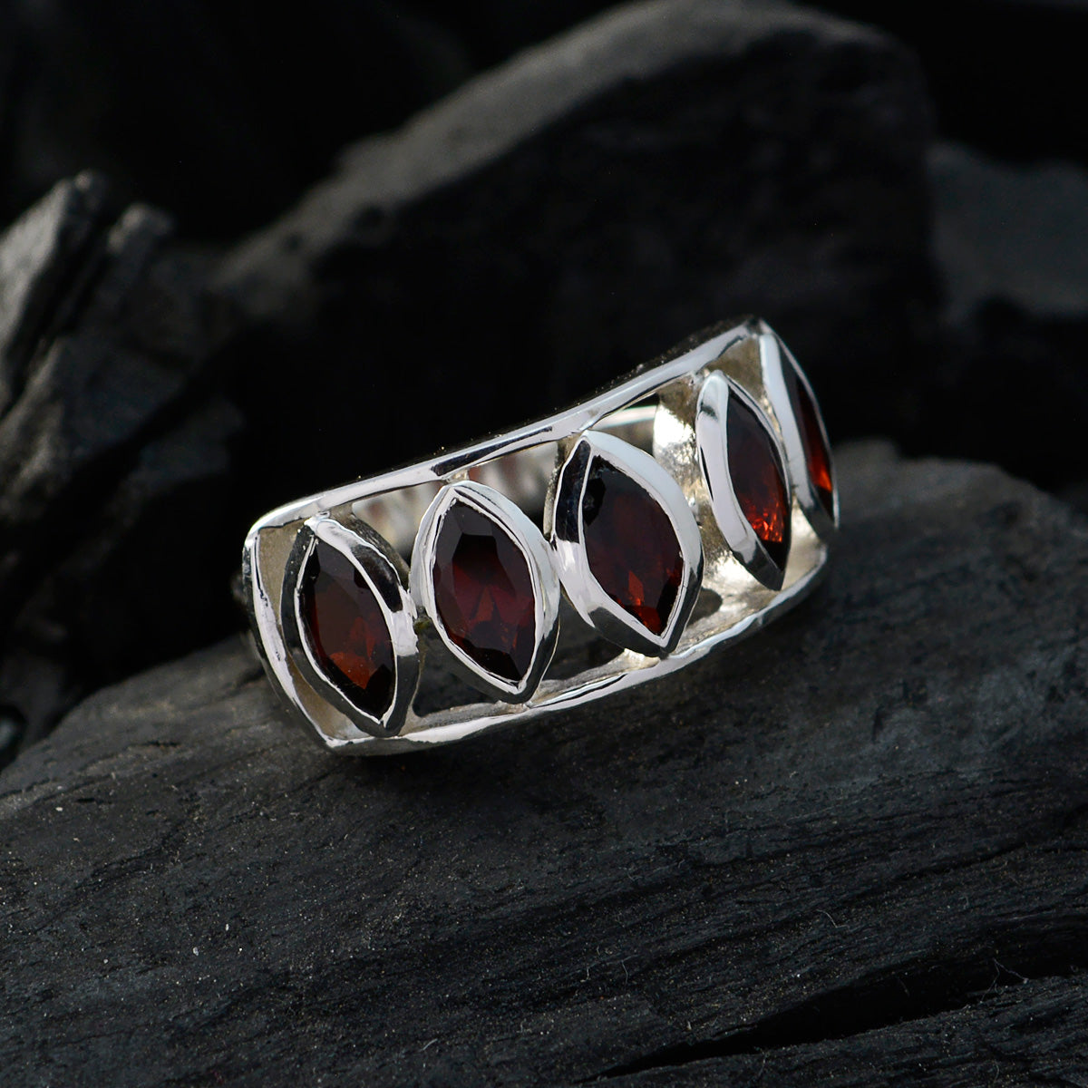 Ayesha Boho Red Penta Ring
