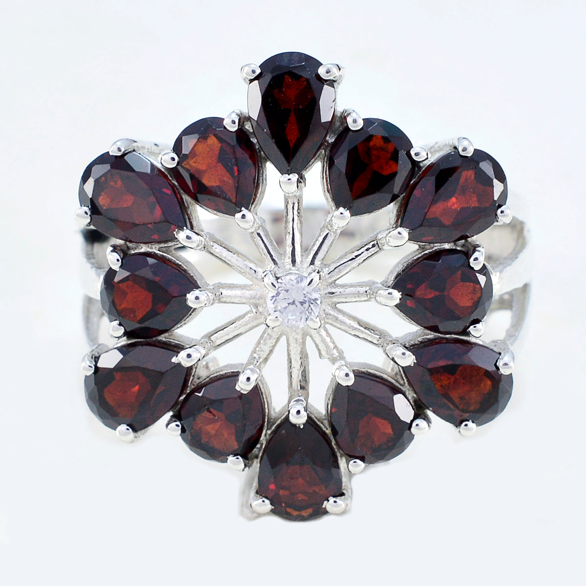 Nisa Floral Red multiple Ring