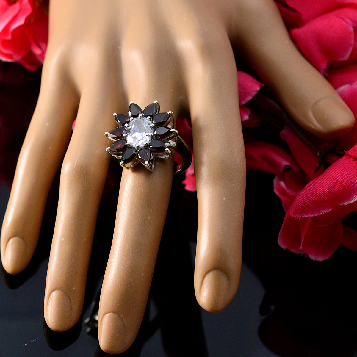 Ellie Abstract Red multiple Ring